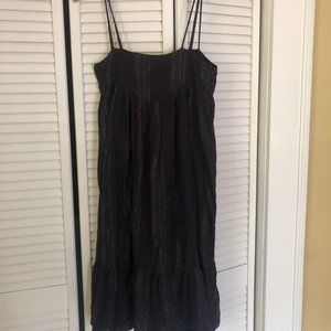 black sparkle APC Madras slip dress